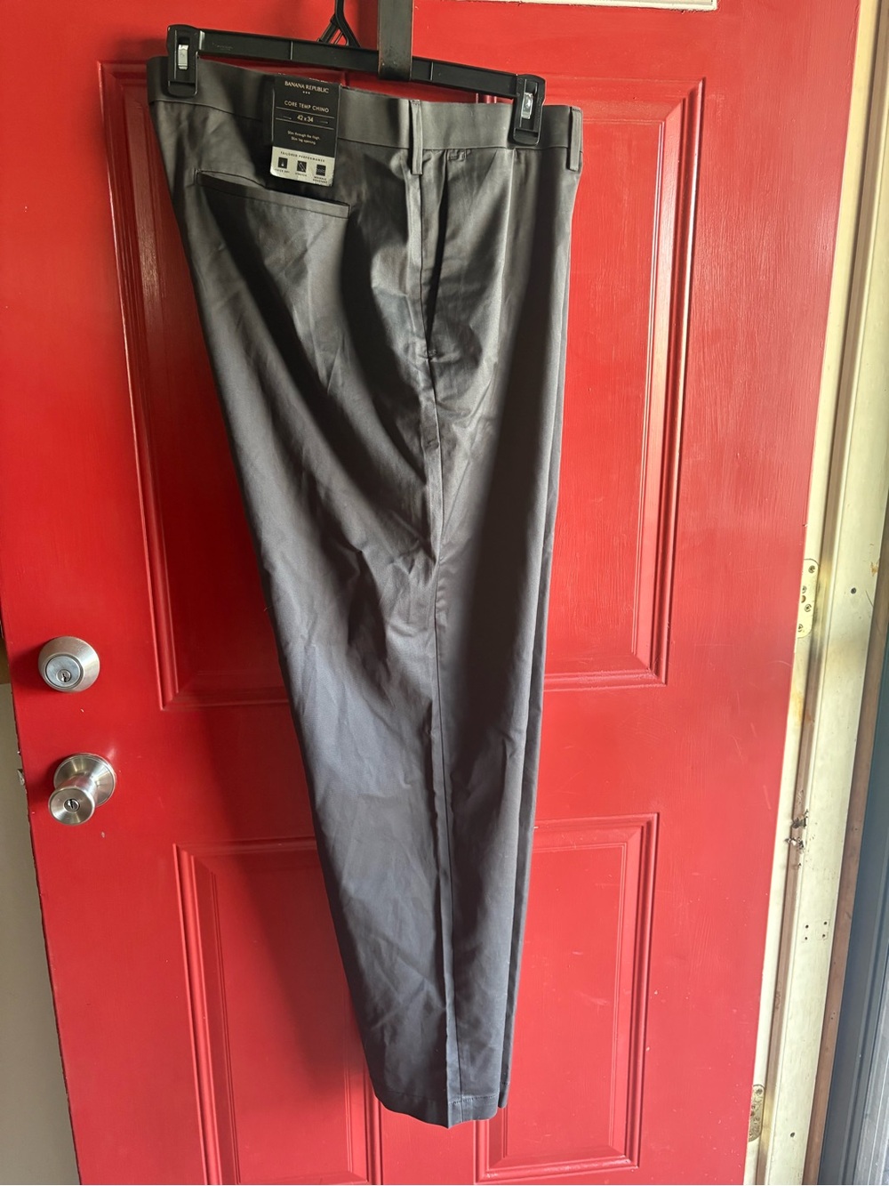 NWT Banana Republic Men's Core Temp Chino Gray Dress Pants Size 42x34